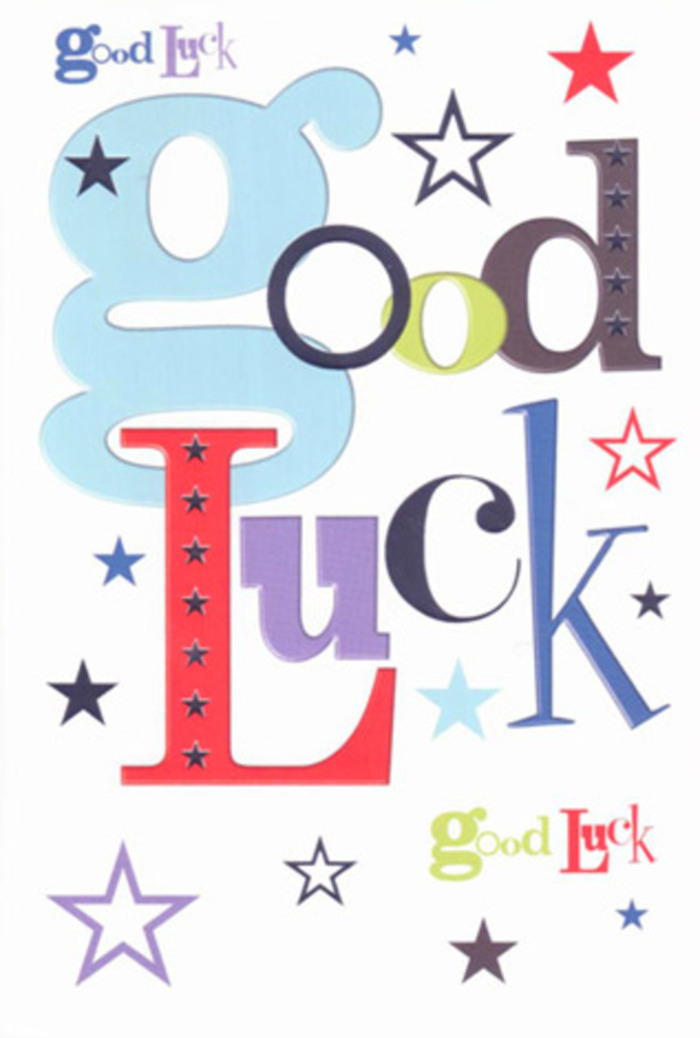 This celebratory good luck card is a lively symphony of colours and hopeful motifs, infused with the warmth and neighbourly spirit of Elm Park. Letters in playful variegated fonts leap across a crisp white field-lush periwinkle blues alongside bold scarlet accents and leafy green flourishes, all outlined and embellished by an array of charming stars. The scene calls to mind the vibrant mosaic of Elm Park's community festivals, brimming with laughter and shared excitement. Each star-from soft, misty purples to midnight blues-glitters tenderly, as if echoing the sparkle of streetlights after a summer rain. The card's palpable quality signposts the same craftsmanship that goes into every Elm Park Flowers bouquet, a gentle nod to tradition and artistry. Its purpose is unmistakable: to embolden and uplift someone on the cusp of new opportunities, whether that's embarking from Elm Park Station or taking on a new role in a local school. There's a generous warmth here, a sense of heartfelt belief that parallels the supportive embrace of the community itself.